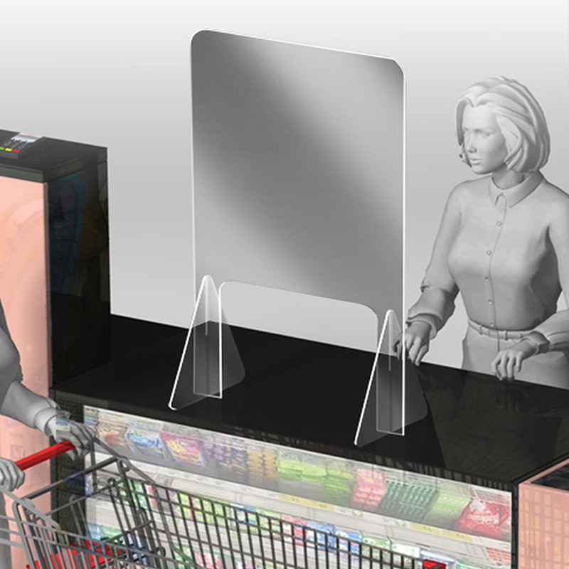 ANXIN Customized cashier sneeze guard protective 8mm,10mm GPPS Polystyrene sheets clear desk divider screen