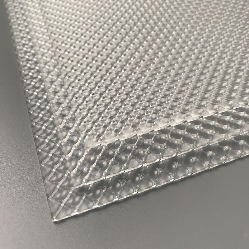 Transparent Diamond Lattice 8mm Anti Skate Acrylic Embossed Sheet