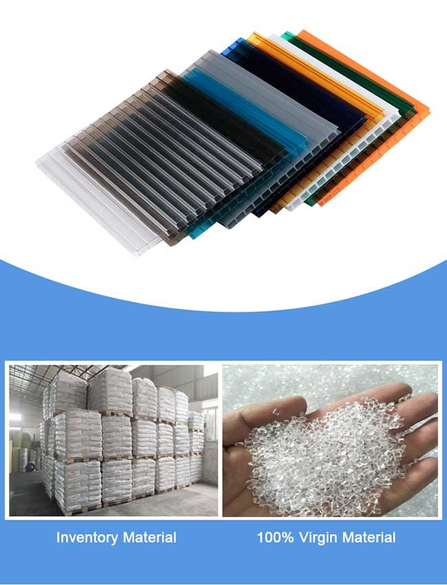 Scratch Resistant 3mm Clear Multiwall Polycarbonate Sheet